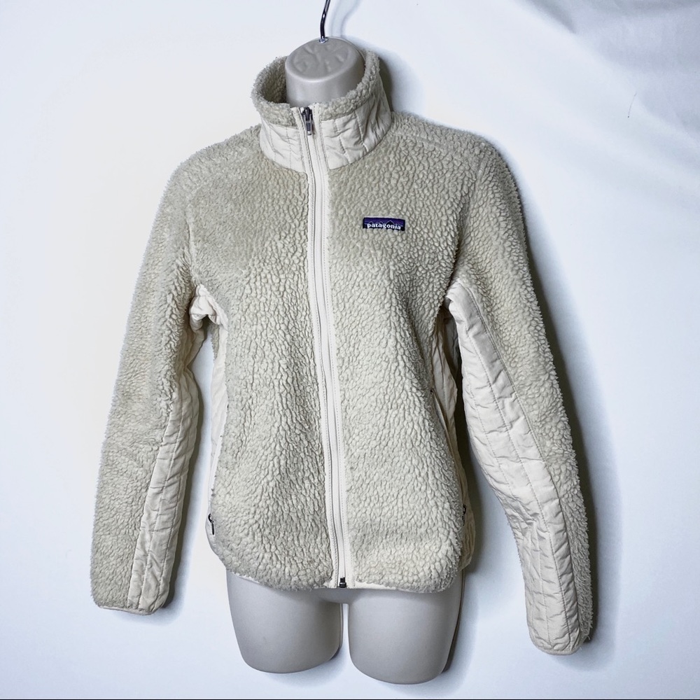 Patagonia cream retro fleece jacket S A5